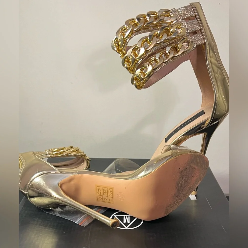 Missguided gold high heels, Size US 6 , UK 3 - Picture 3 of 3